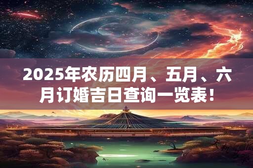 2025年农历四月、五月、六月订婚吉日查询一览表！