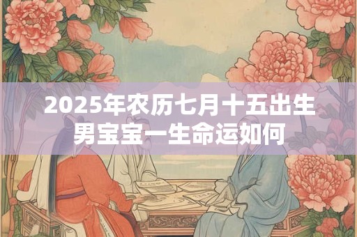 2025年农历七月十五出生男宝宝一生命运如何