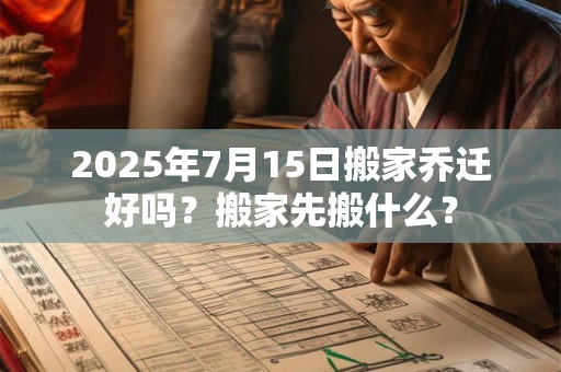 2025年7月15日搬家乔迁好吗？搬家先搬什么？