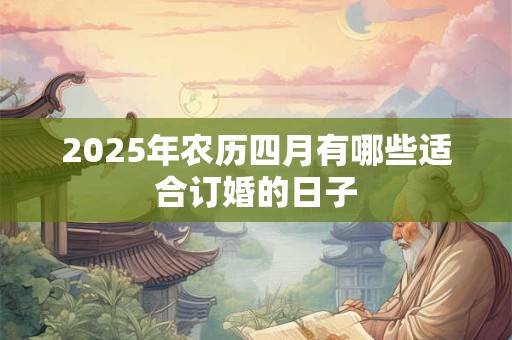 2025年农历四月有哪些适合订婚的日子