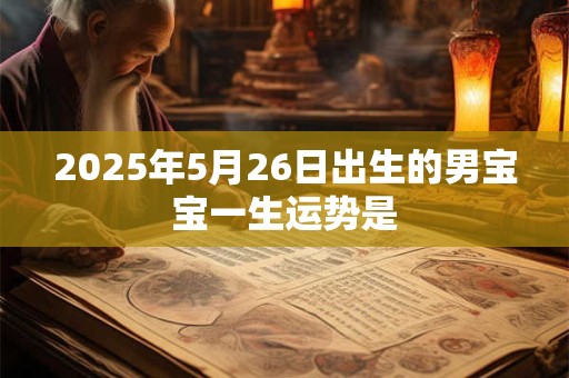2025年5月26日出生的男宝宝一生运势是