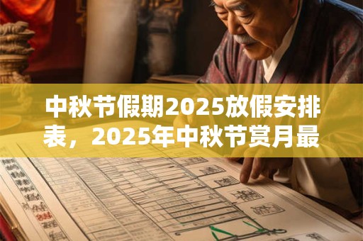 中秋节假期2025放假安排表，2025年中秋节赏月最佳时间