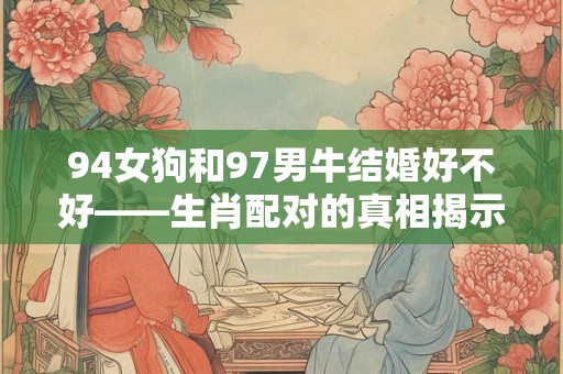 94女狗和97男牛结婚好不好——生肖配对的真相揭示