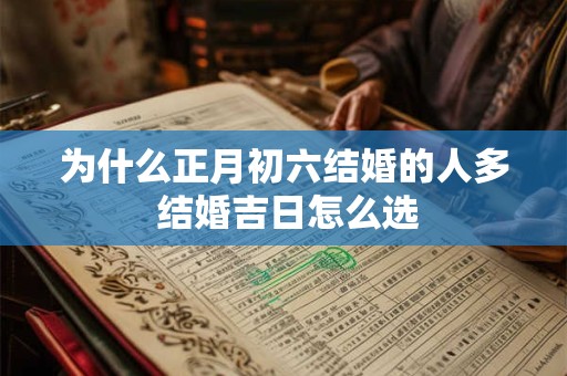为什么正月初六结婚的人多 结婚吉日怎么选