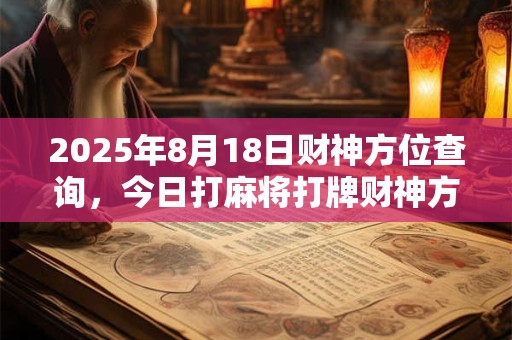 2025年8月18日财神方位查询，今日打麻将打牌财神方位