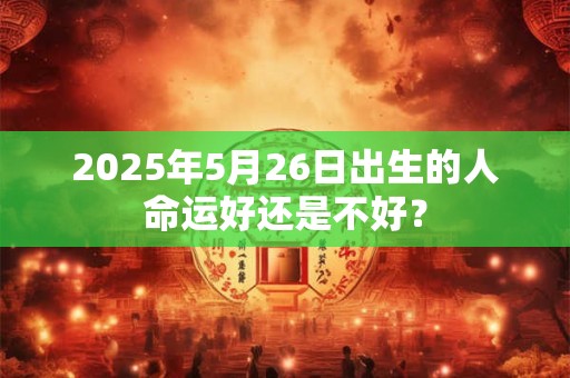 2025年5月26日出生的人命运好还是不好？