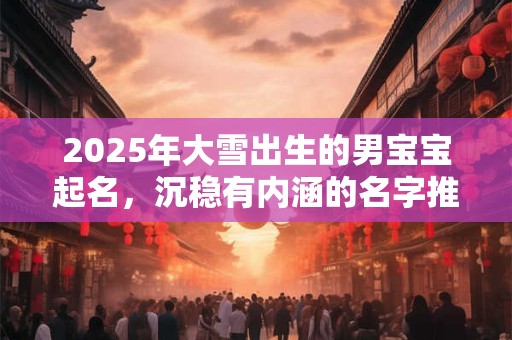 2025年大雪出生的男宝宝起名，沉稳有内涵的名字推荐