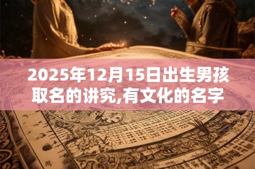 2025年12月15日出生男孩取名的讲究,有文化的名字大全