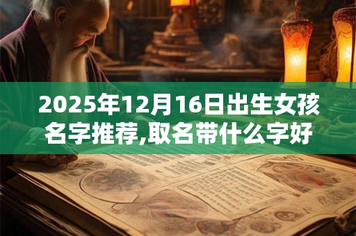 2025年12月16日出生女孩名字推荐,取名带什么字好