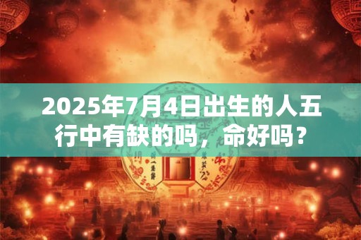 2026年7月4日出生的人五行中有缺的吗,命好吗? 2026年7月4日出生的人五行中有缺的吗,命好吗?