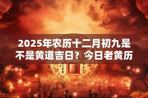 2025年农历十二月初九是不是黄道吉日?今日老黄历如何? 2025年农历十二月初九是不是黄道吉日?今日老黄历如何?