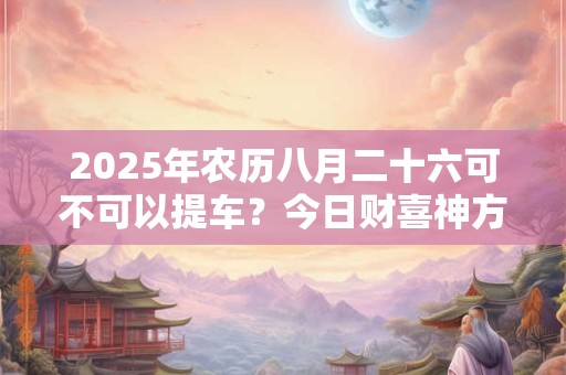 2025年农历八月二十六可不可以提车？今日财喜神方位？