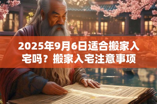 2025年9月6日适合搬家入宅吗？搬家入宅注意事项