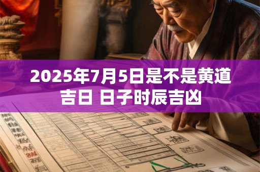 2025年7月5日是不是黄道吉日 日子时辰吉凶