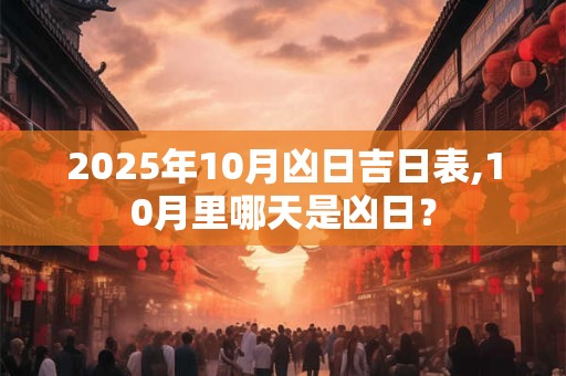 2025年10月凶日吉日表,10月里哪天是凶日？