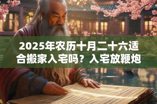 2025年农历十月二十六适合搬家入宅吗？入宅放鞭炮讲究