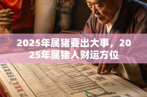 2025年属猪要出大事，2025年属猪人财运方位
