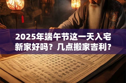 2025年端午节这一天入宅新家好吗？几点搬家吉利？