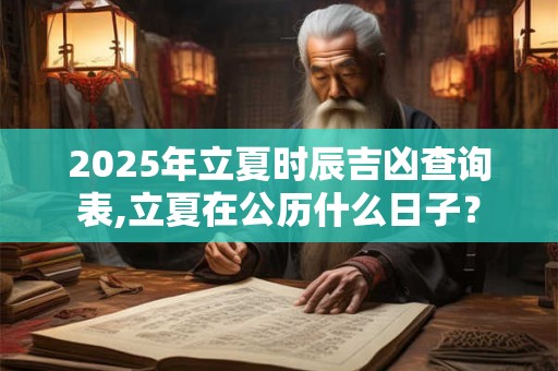 2025年立夏时辰吉凶查询表,立夏在公历什么日子？