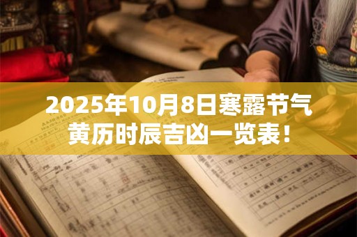 2025年10月8日寒露节气黄历时辰吉凶一览表！