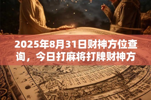 2025年8月31日财神方位查询，今日打麻将打牌财神方位