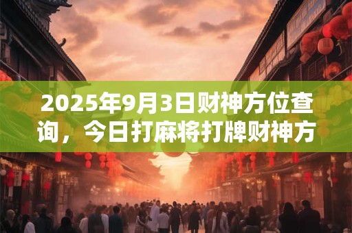 2025年9月3日财神方位查询，今日打麻将打牌财神方位