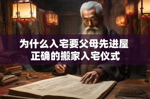为什么入宅要父母先进屋 正确的搬家入宅仪式