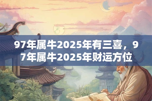 97年属牛2025年有三喜，97年属牛2025年财运方位