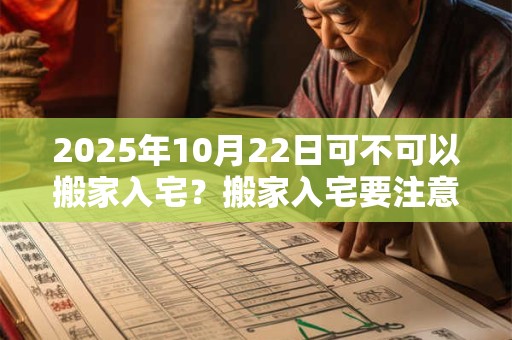 2025年10月22日可不可以搬家入宅？搬家入宅要注意什么？