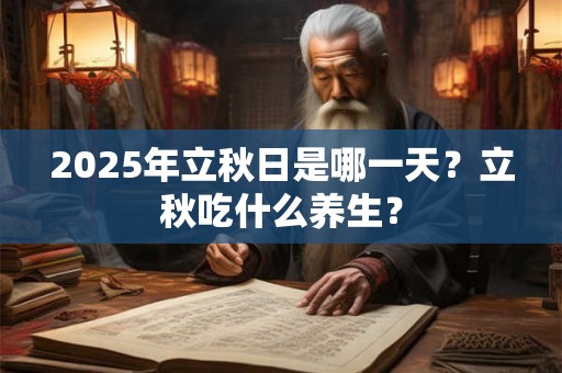 2025年立秋日是哪一天？立秋吃什么养生？