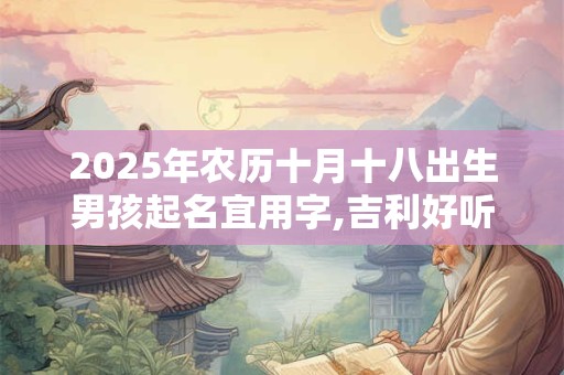 2025年农历十月十八出生男孩起名宜用字,吉利好听的名字