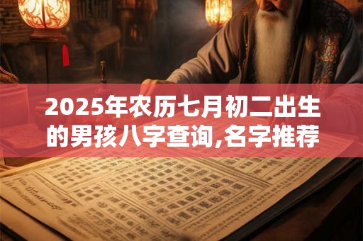 2025年农历七月初二出生的男孩八字查询,名字推荐