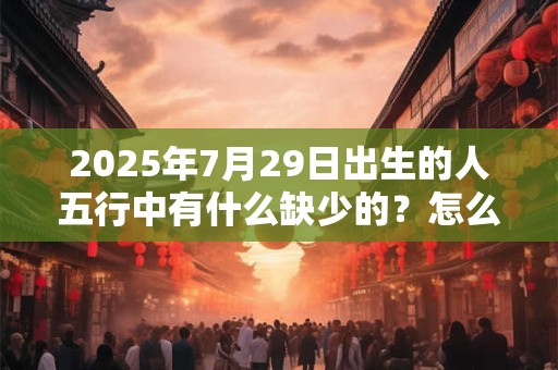 2025年7月29日出生的人五行中有什么缺少的？怎么化解？