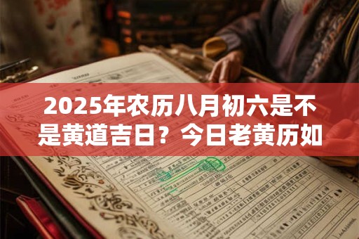 2025年农历八月初六是不是黄道吉日？今日老黄历如何？