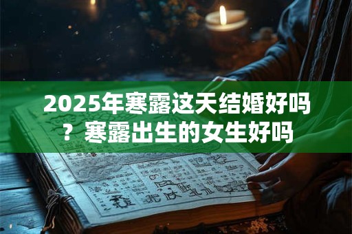 2025年寒露这天结婚好吗？寒露出生的女生好吗