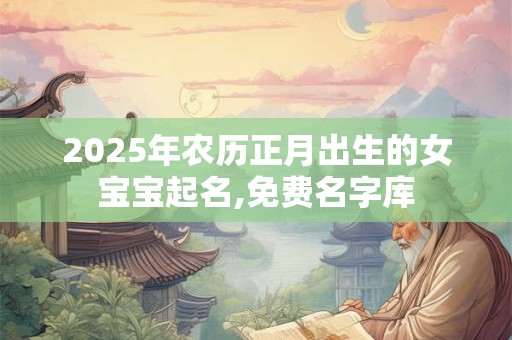 2025年农历正月出生的女宝宝起名,免费名字库