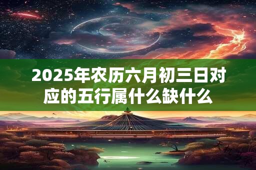 2025年农历六月初三日对应的五行属什么缺什么