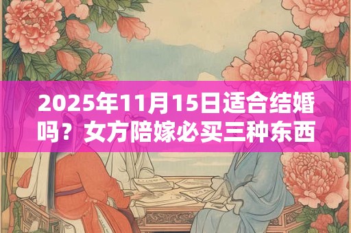 2025年11月15日适合结婚吗？女方陪嫁必买三种东西