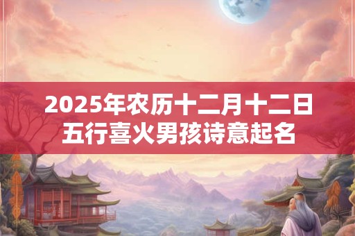 2025年农历十二月十二日五行喜火男孩诗意起名