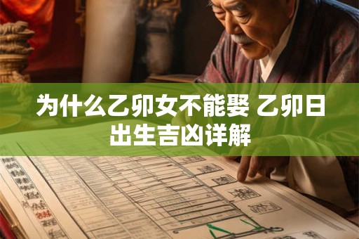 为什么乙卯女不能娶 乙卯日出生吉凶详解