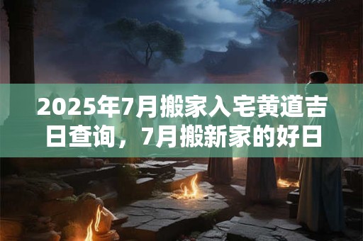 2025年7月搬家入宅黄道吉日查询，7月搬新家的好日子！