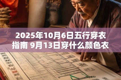 2025年10月6日五行穿衣指南 9月13日穿什么颜色衣服