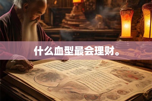 什么血型最会理财。