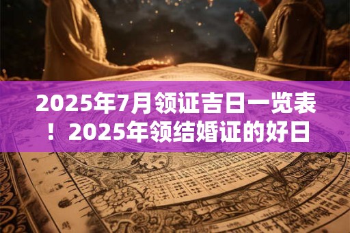 2025年7月领证吉日一览表！2025年领结婚证的好日子查询
