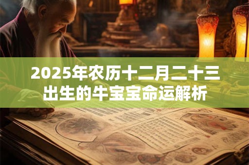 详细阅读:2025年农历十二月二十三出生的牛宝宝命运解析 2025年农历十二月二十三出生的牛宝宝命运解析