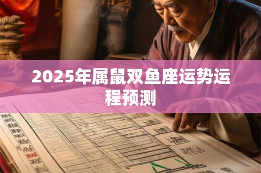 2025年属鼠双鱼座运势运程预测