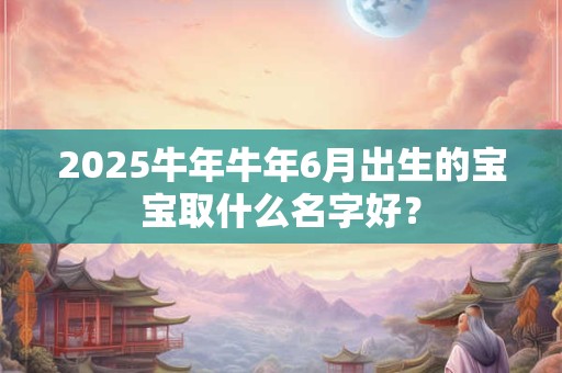 2025牛年牛年6月出生的宝宝取什么名字好？