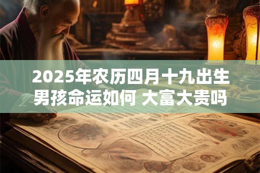 2025年农历四月十九出生男孩命运如何 大富大贵吗