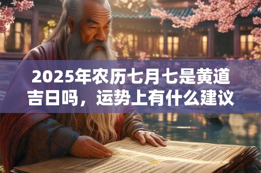 2025年农历七月七是黄道吉日吗，运势上有什么建议？