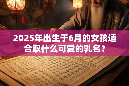 2025年出生于6月的女孩适合取什么可爱的乳名？
